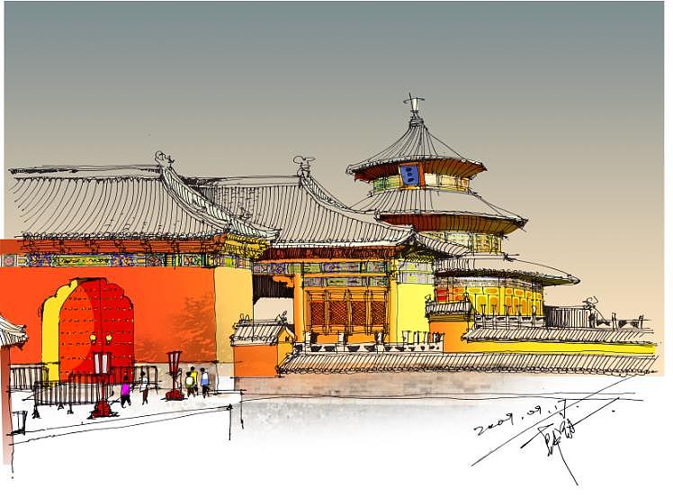 手绘北京|空间|建筑设计|hananzz_原创作品-站酷zcool