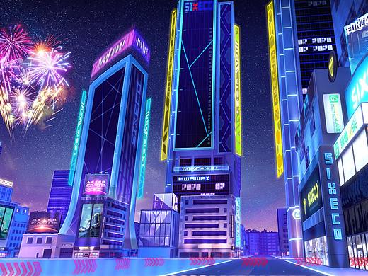 三维城市夜景 二次优化创作