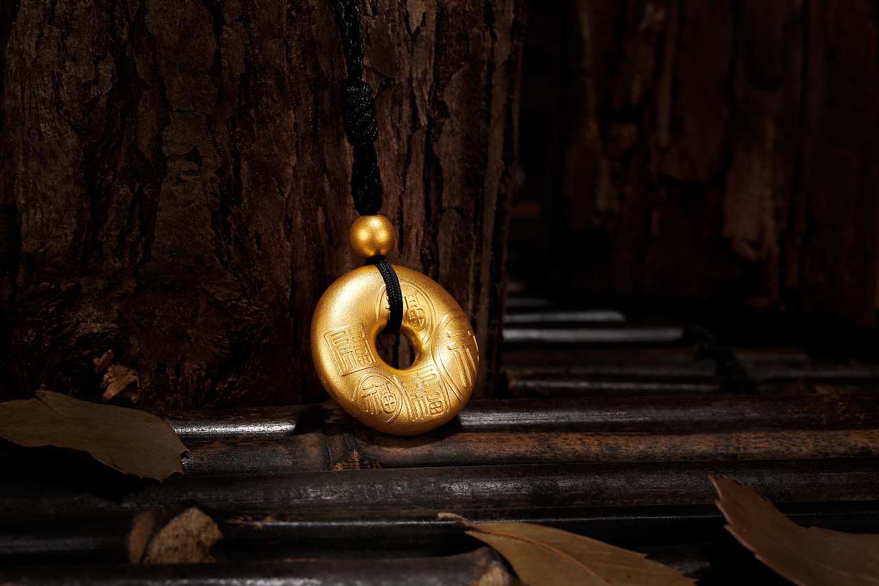 非遗古法黄金花丝工艺产品摄影-珠宝首饰场景图