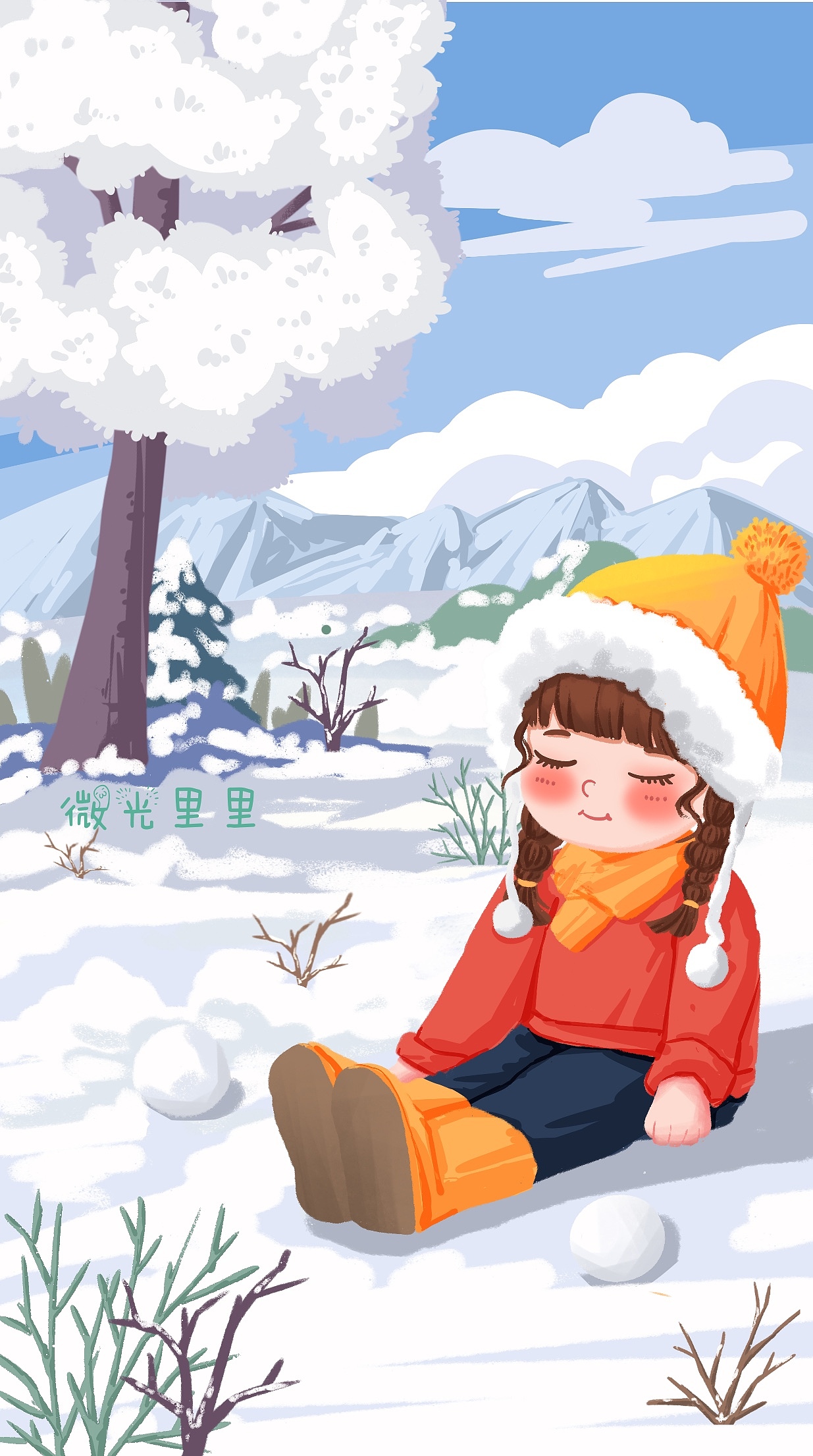 儿插（冬天）（图ZMjc1OTIxODA4） - 儿童插画 - 站酷设计师微光里里原创素材 - 站酷ZCOOL