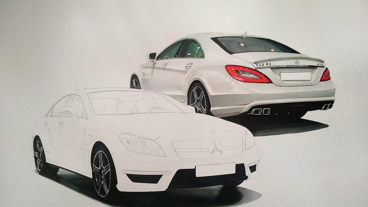 马克笔汽车手绘 梅赛德斯-奔驰 AMG CLS 63（2013）（图ZMjM2MTY0NjE2） - 艺术插画 - 站酷设计师xyikai吉原创素材 - 站酷ZCOOL