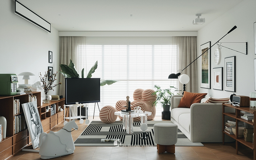 没啥硬装的家也可以很美啊,现代风效果图渲染。