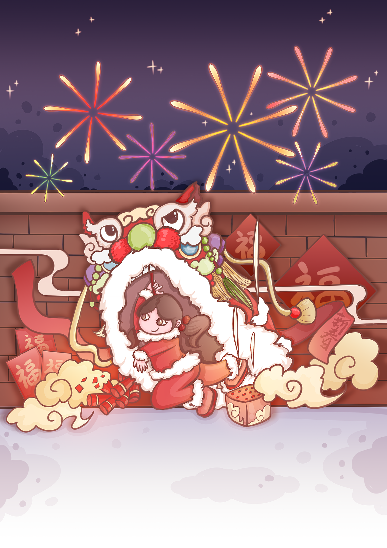 儿童插画 新年（图ZMjU2NTU5NjEy） - 儿童插画 - 站酷设计师icola丶原创素材 - 站酷ZCOOL