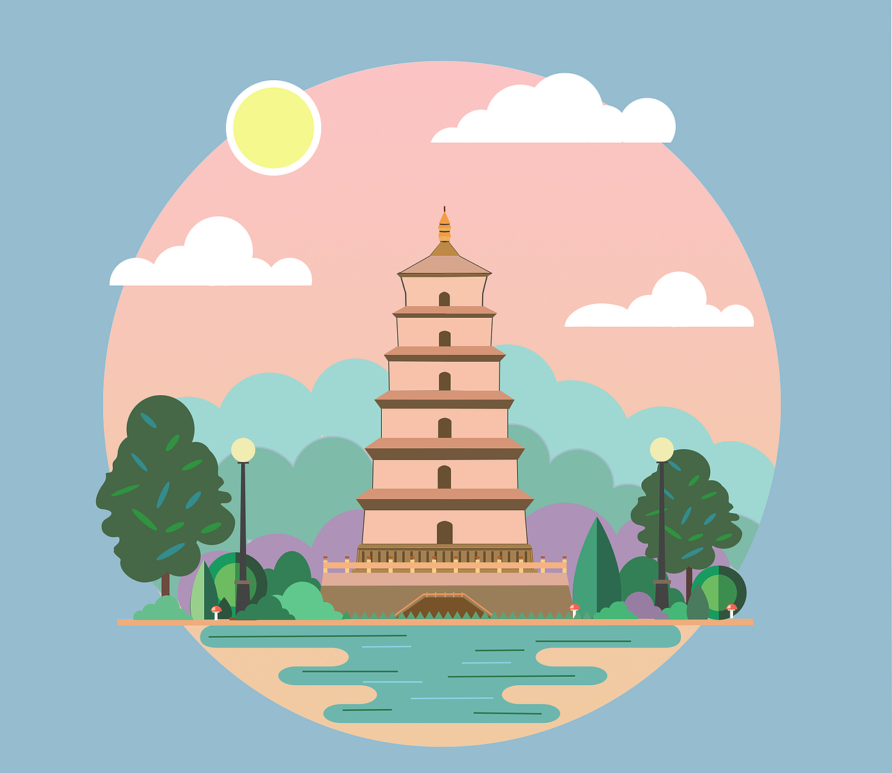 大雁塔（图ZMTM5ODY1Mzcy） - 其他平面 - 站酷设计师鍾意大菠蘿原创素材 - 站酷ZCOOL