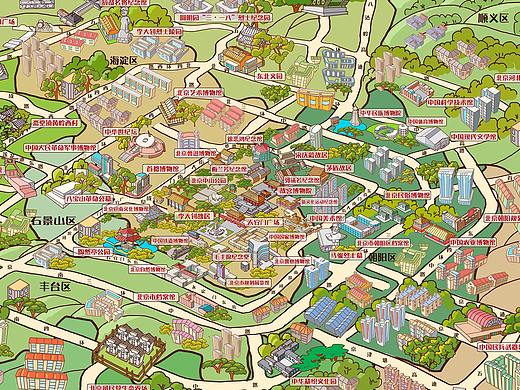 来一波手绘地图《京津冀红色旅游手绘地图》