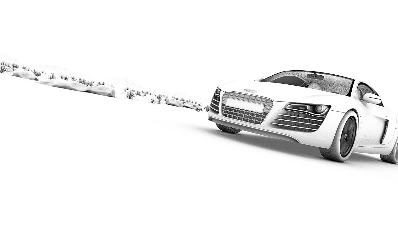 室外汽车广告带场景