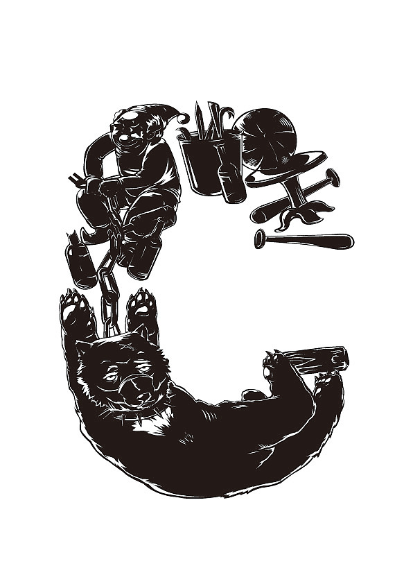 PETA动物公益保护组织字体设计-大写部分