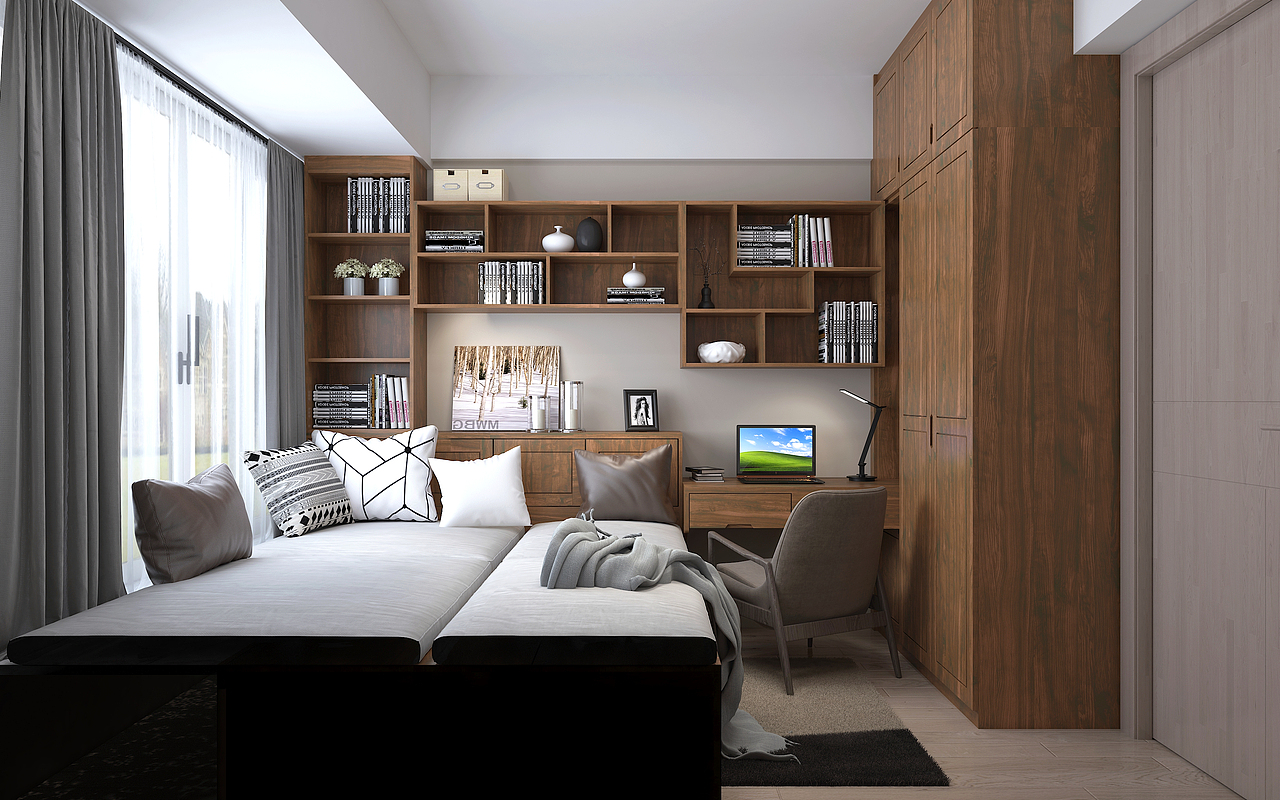 多功能书房|空间|家装设计|画灰丿_原创作品-站酷zcool