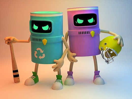 垃圾桶兄弟三维-人物/生物4年前恭贺新春拜年小动画三维-动画/影视4年