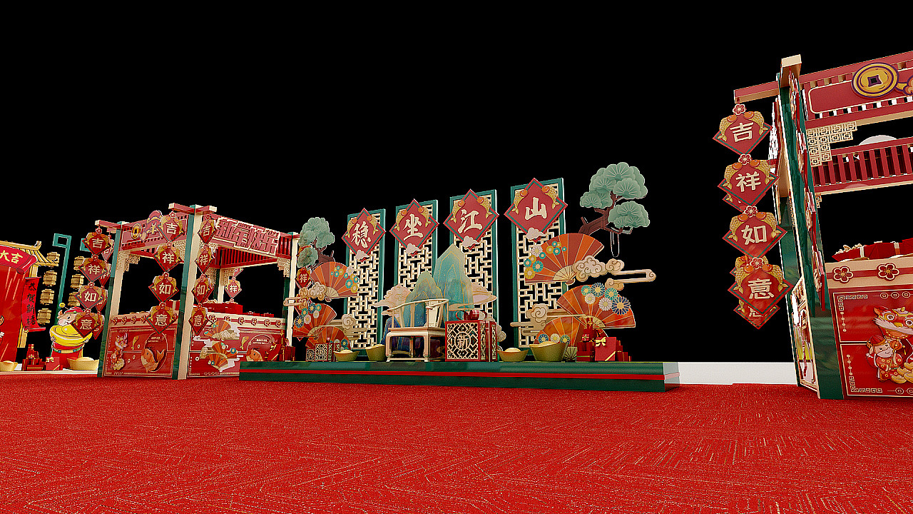 新年国潮美陈|空间|展陈设计|小宇不是小雨 - 原创作品 - 站酷 (zcool