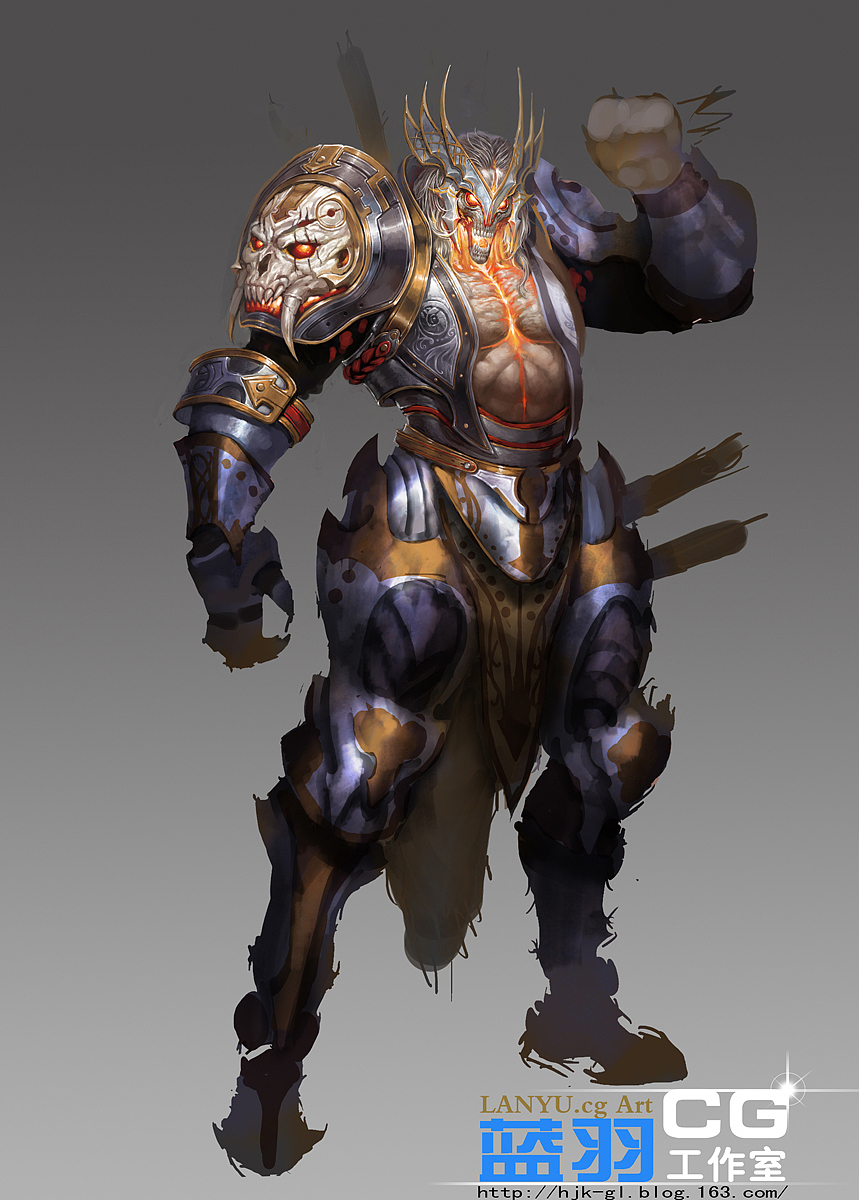 《骷髅头战士》+绘画过程（高灵作品）（图ZNjk2MzczNg==） - 概念设定 - 站酷设计师高灵原创素材 - 站酷ZCOOL