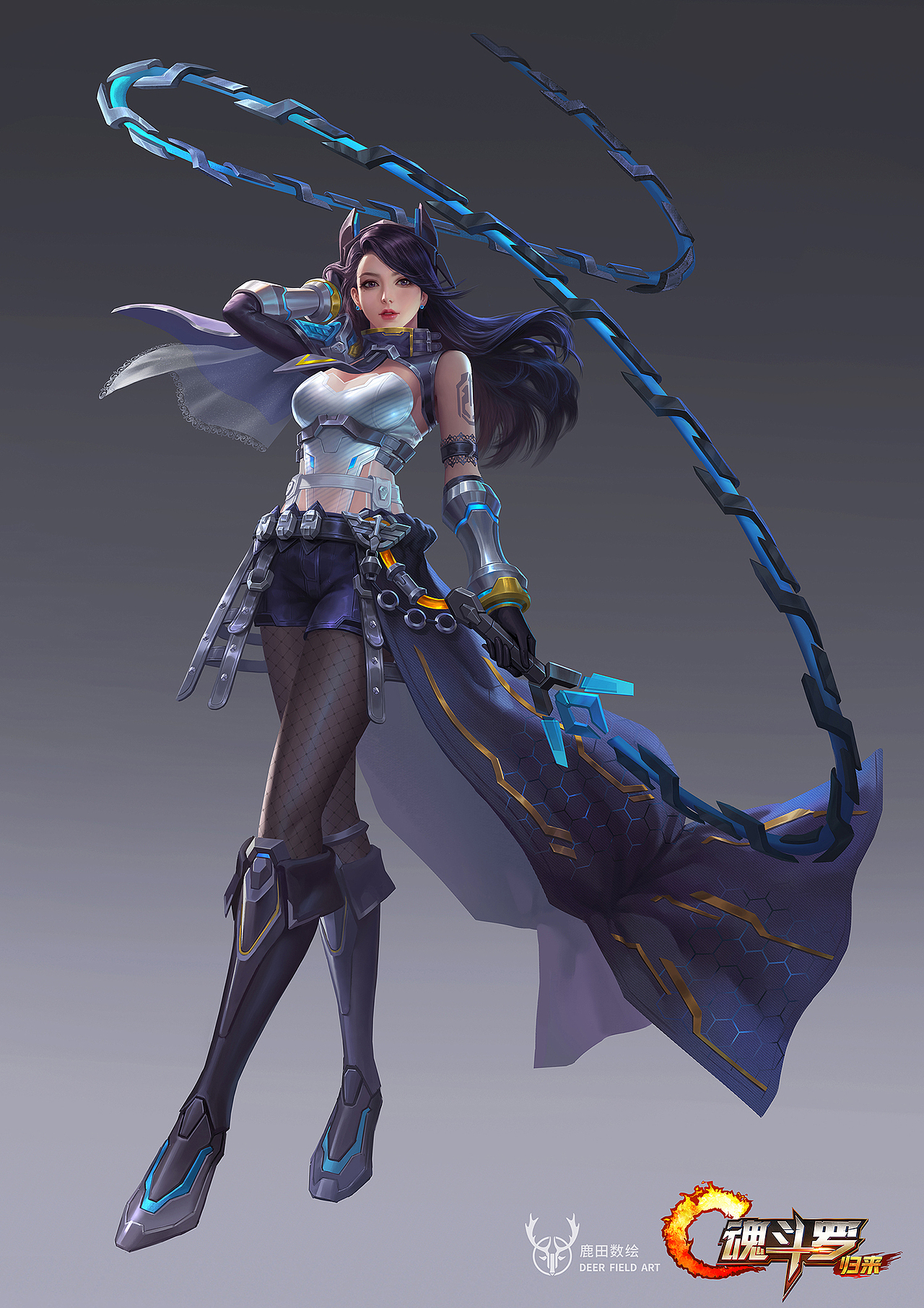 《魂斗罗归来》欧若拉立绘（图ZMjIyOTgxNjky） - 游戏原画 - 站酷设计师鹿田原创素材 - 站酷ZCOOL