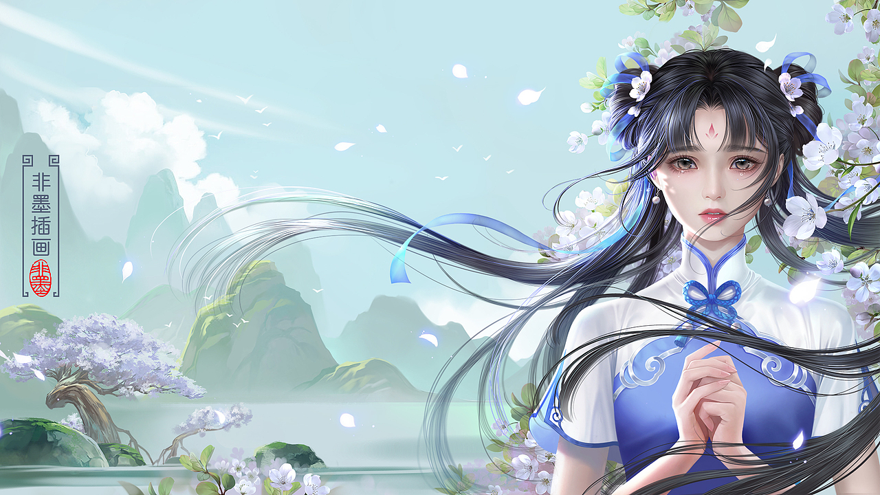 【插画师非墨】赵灵儿插画作品鉴赏及动态视频