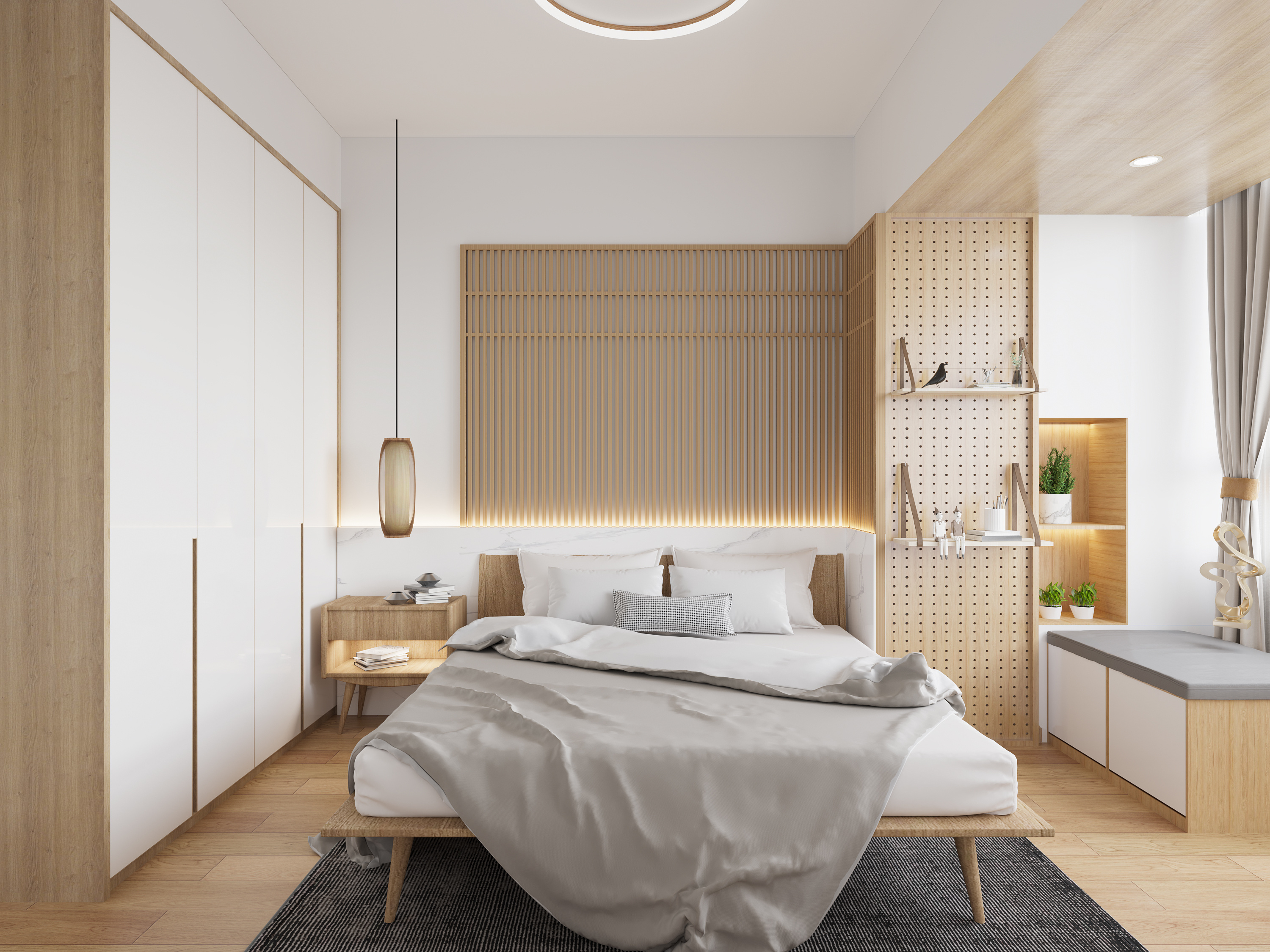 北欧原木卧室，与自然零距离 - 家居美搭师阿凯设计效果图 - 每平每屋·设计家