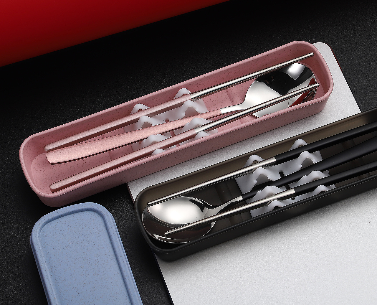 不锈钢筷子套装拍摄原图