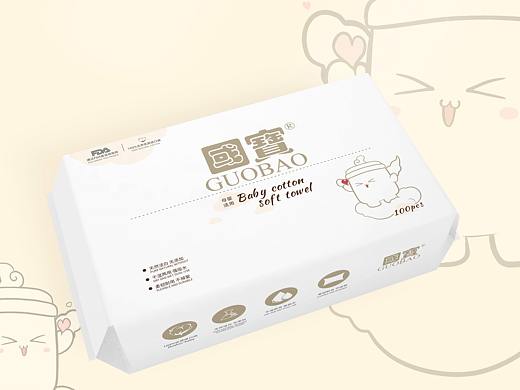 棉柔巾手绘包装设计