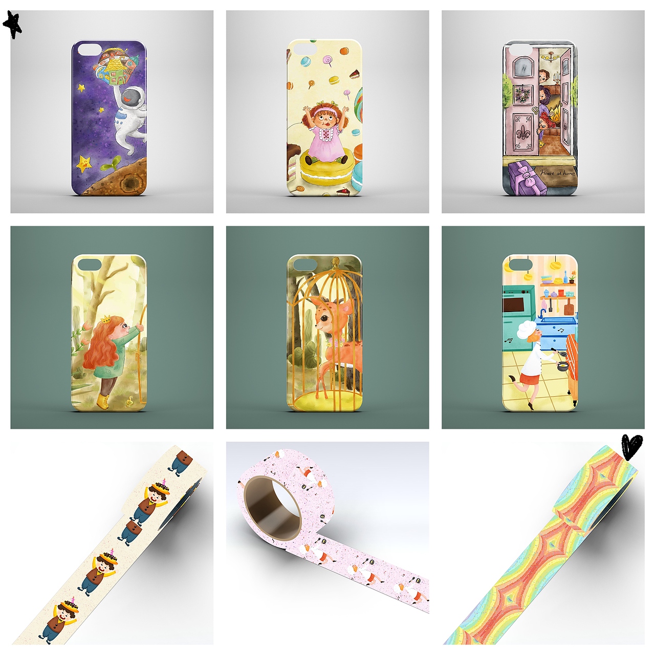 手机壳、纸胶带文创