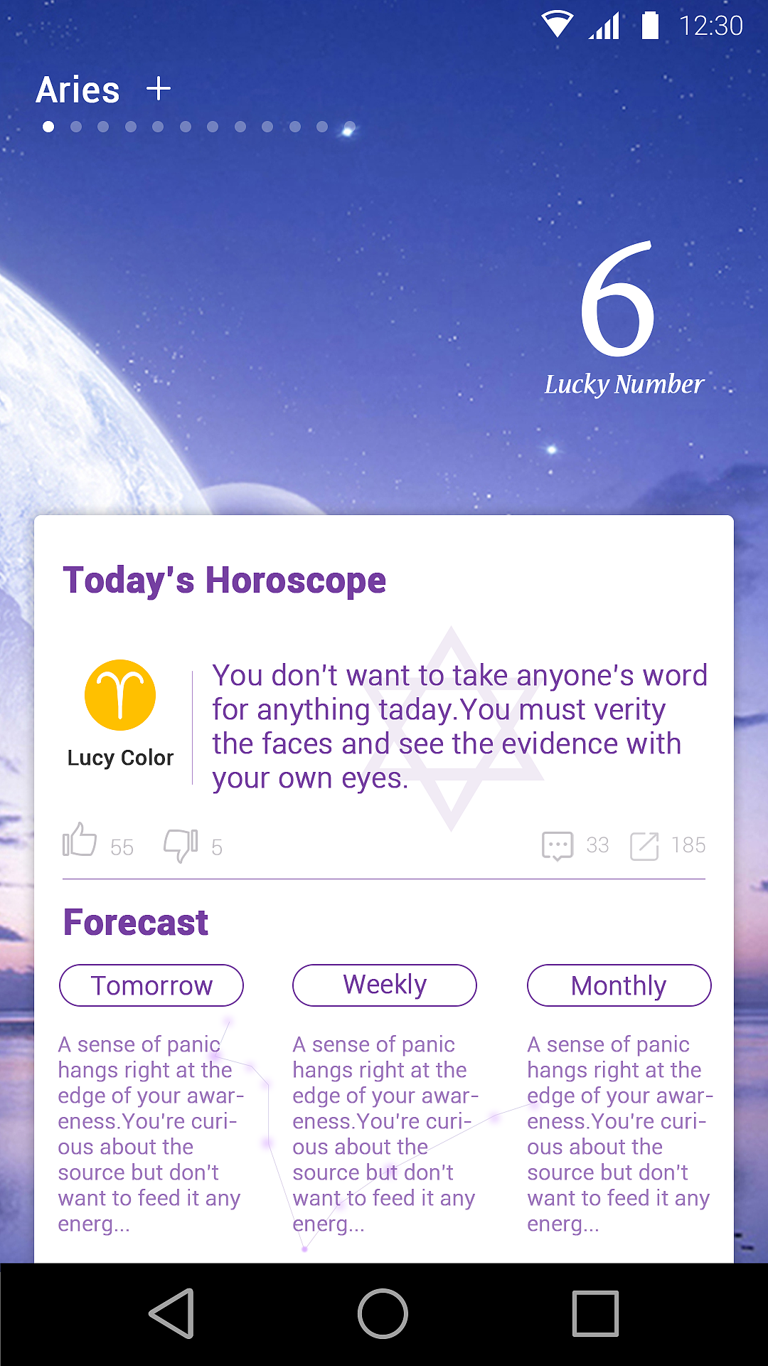 Horoscope（图ZODUxNjM0NjA=） - APP界面 - 站酷设计师中杯冰美式原创素材 - 站酷ZCOOL
