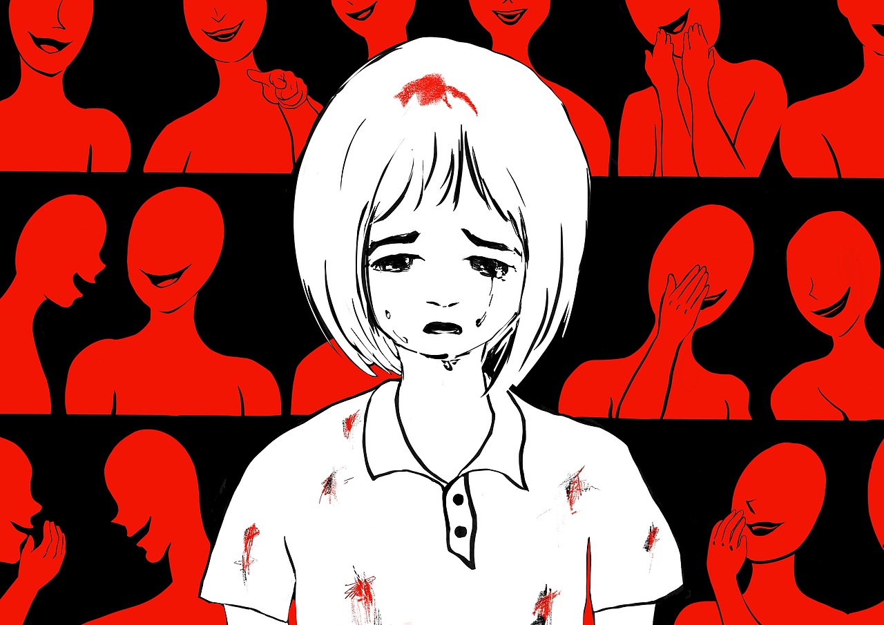 校园暴力主题插画