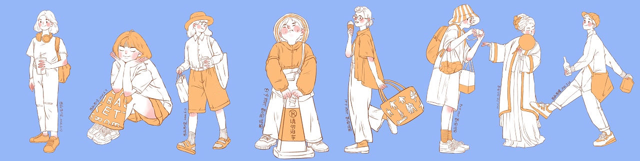 人物群像（图ZMjY0NzEwMTQ4） - 创作习作 - 站酷设计师插画师西瓜西哩原创素材 - 站酷ZCOOL