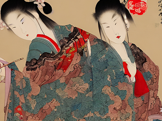 #AI创作实验室#古风，国画，水彩，少女