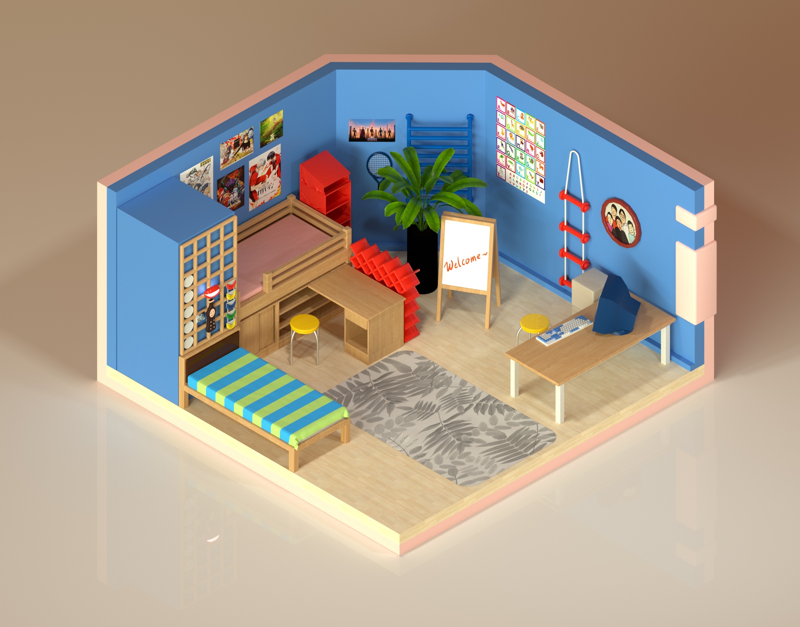 (练习)复刻《家有儿女》刘星 小雨房间