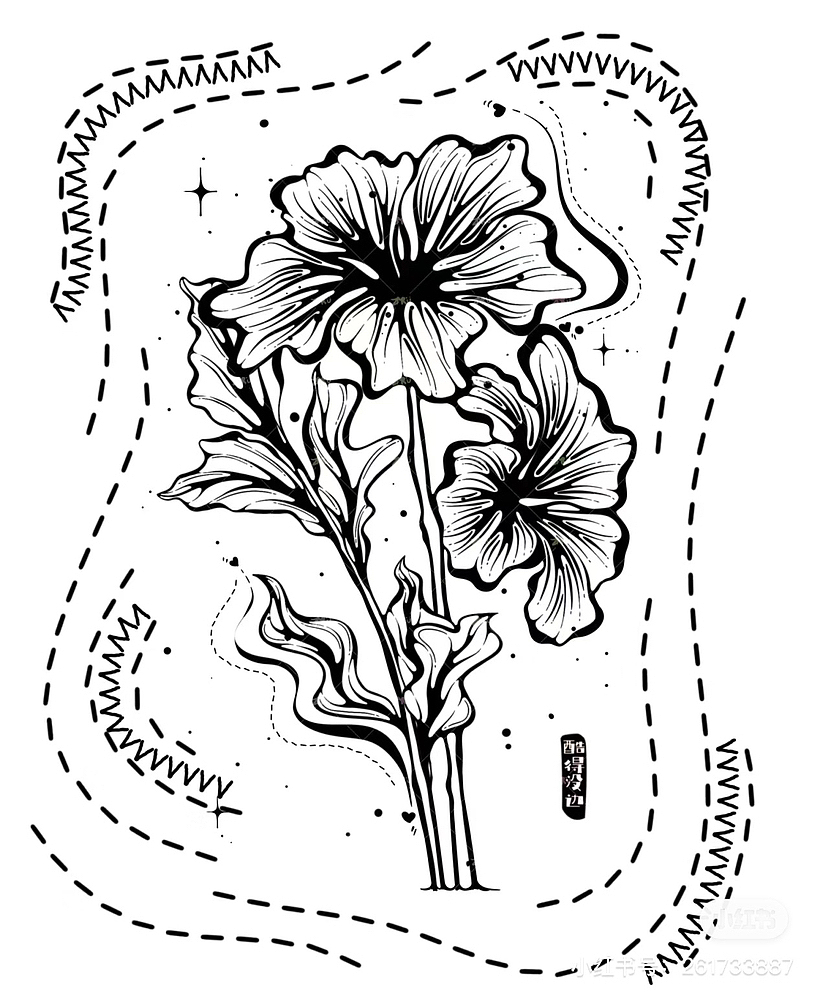 黑白线稿装饰画（图ZMzU0NzI5MTY0） - 商业插画 - 站酷设计师酷得没边儿原创素材 - 站酷ZCOOL