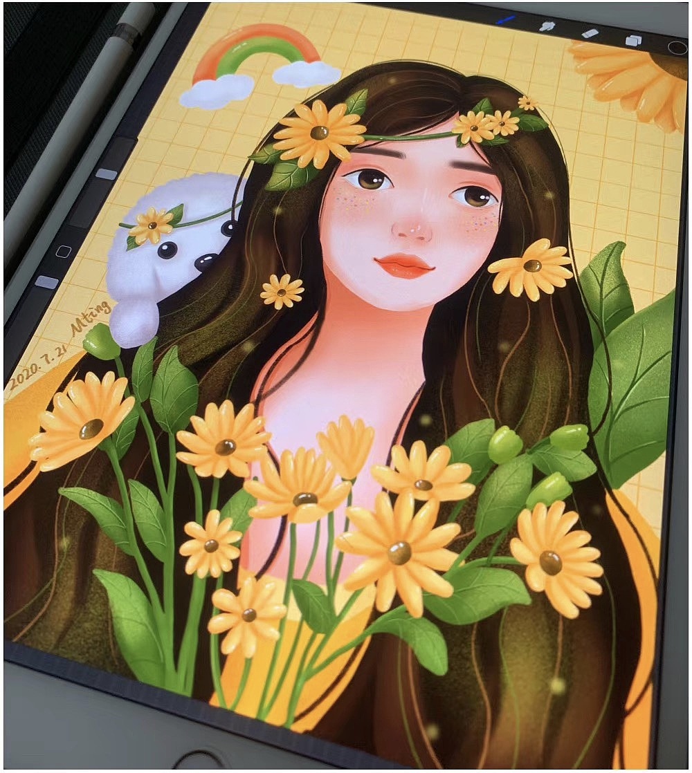 iPad人物插画（图ZMjM5OTUwMDk2） - 创作习作 - 站酷设计师Mting呀原创素材 - 站酷ZCOOL