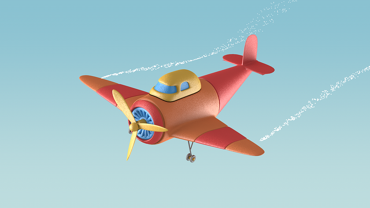 玩具飞机场景动画