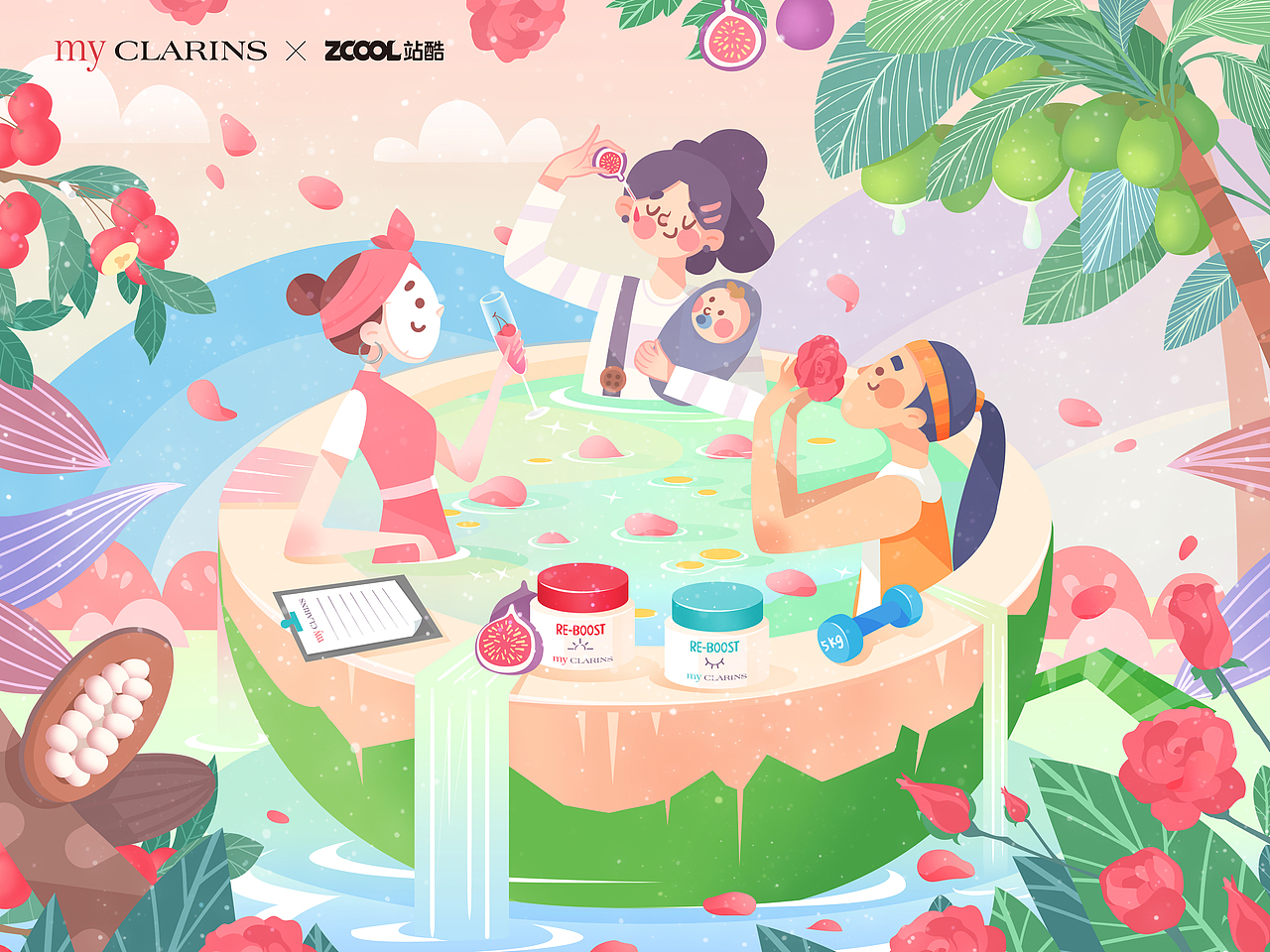 「my CLARINS寻找天然好食肌」《花果盛宴》（图ZMjk4NzM4OTI0） - 海报 - 站酷设计师高皋原创素材 - 站酷ZCOOL
