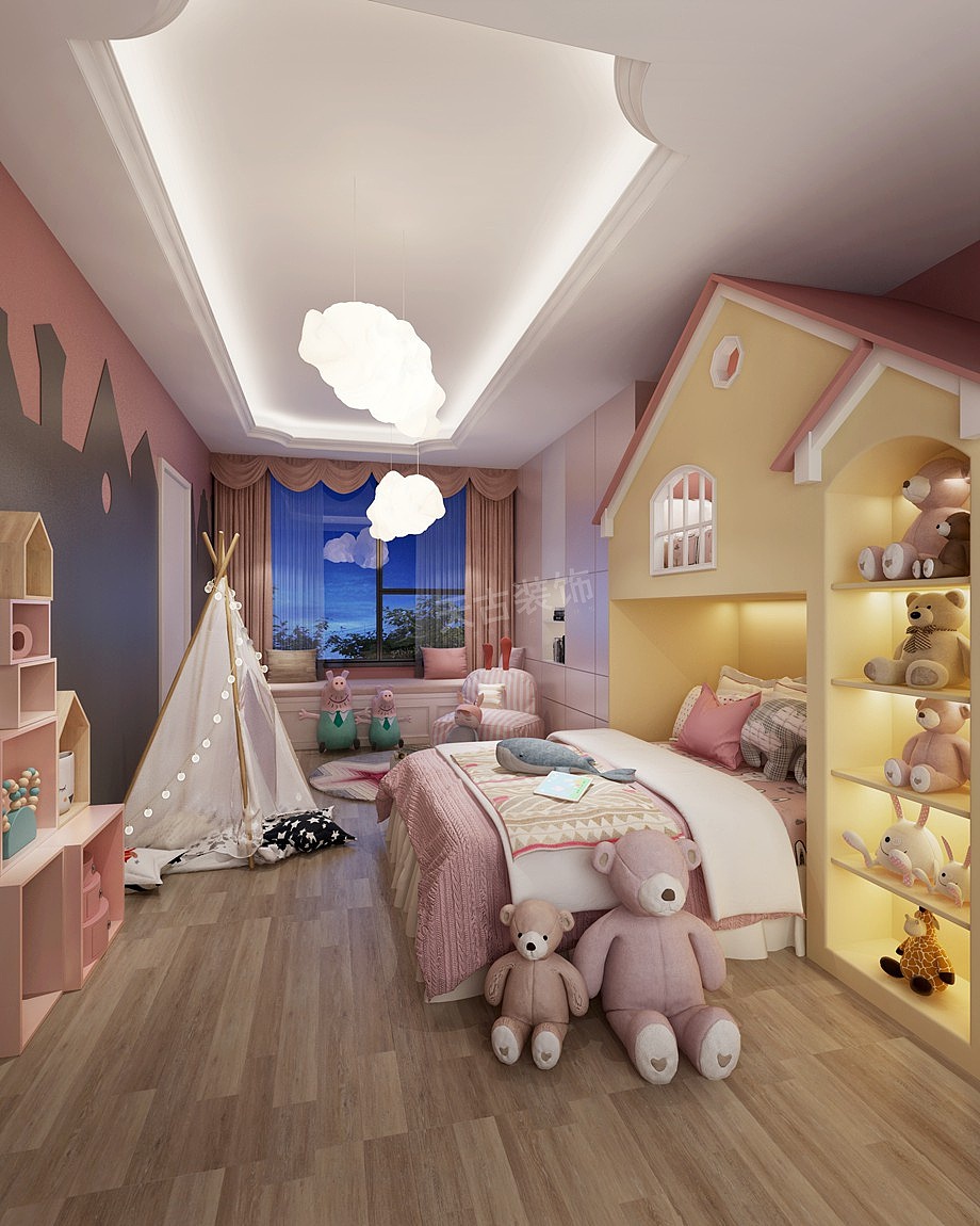 金辉泊舍叠拼别墅装修,美式风格设计方案图,天古装饰