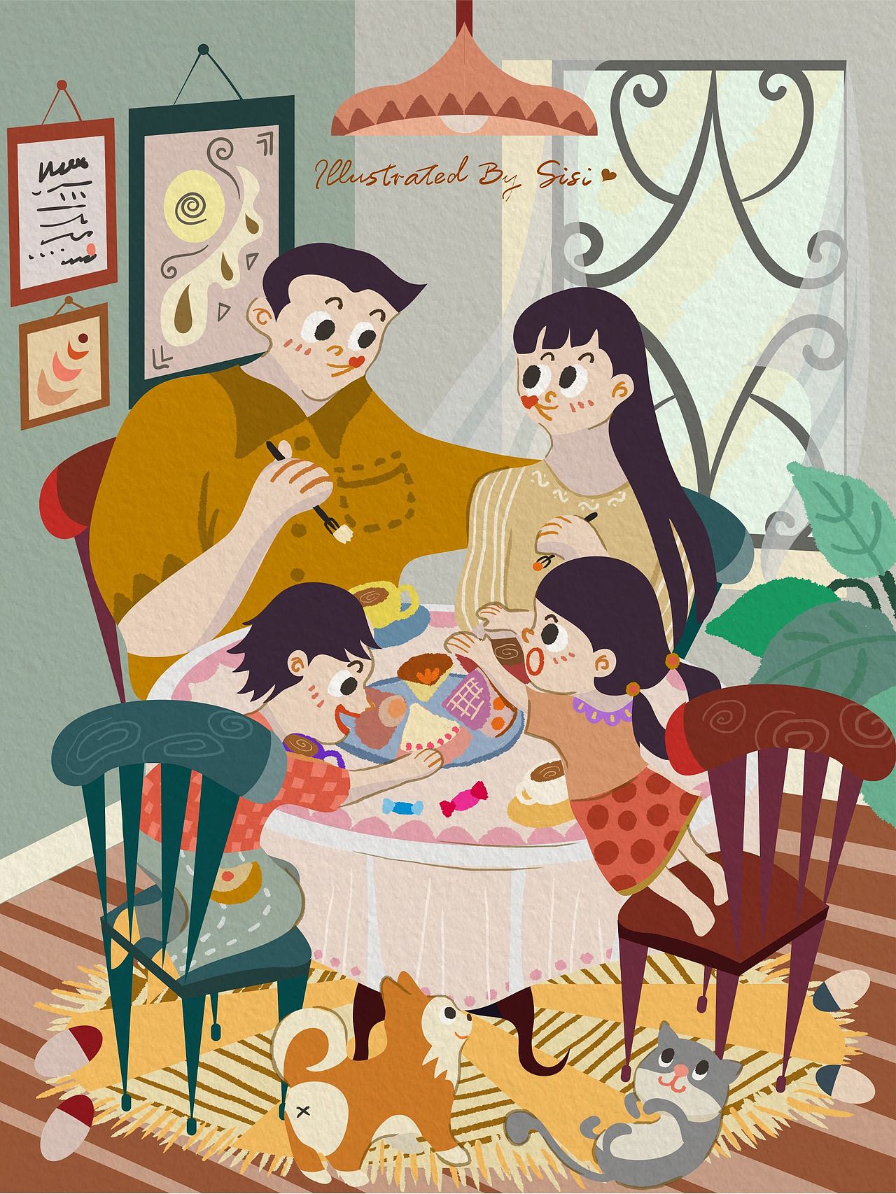 《幸福》|插画|儿童插画|sisi爱做梦_原创作品-站酷zcool