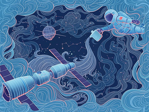 中国航天-主题插画