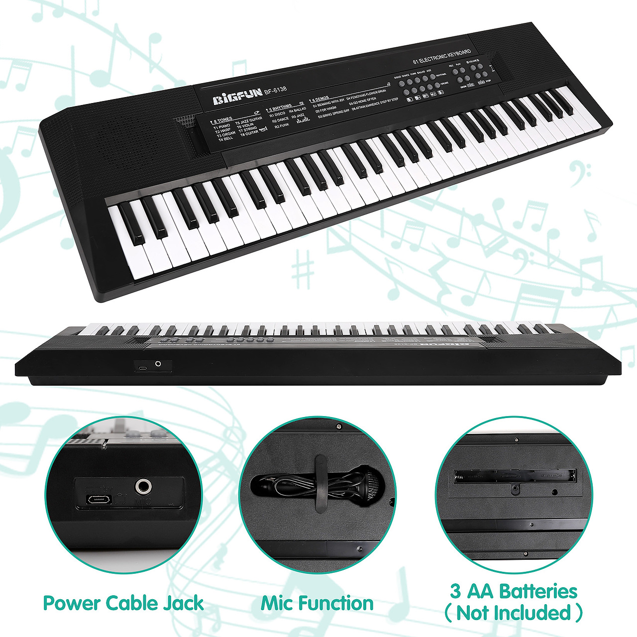 亚马逊电商套图设计——黑色电子琴（图ZMjQ3NjM1MjM2） - 其他平面 - 站酷设计师蓝色纸飞机原创素材 - 站酷ZCOOL