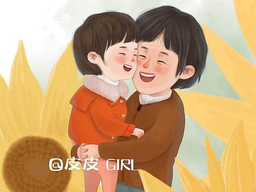 《亲子时光》之祖孙俩（附素描稿）