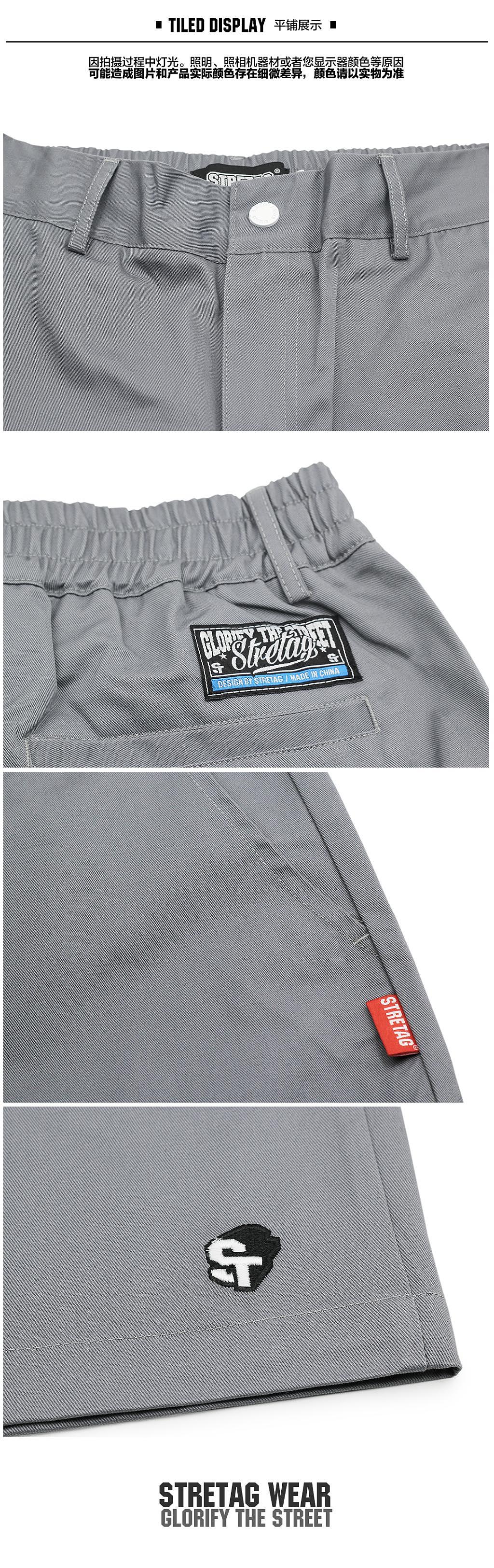 ST思锐泰格夏季短裤灰色中裤工装五分裤宽松舒适沙滩裤