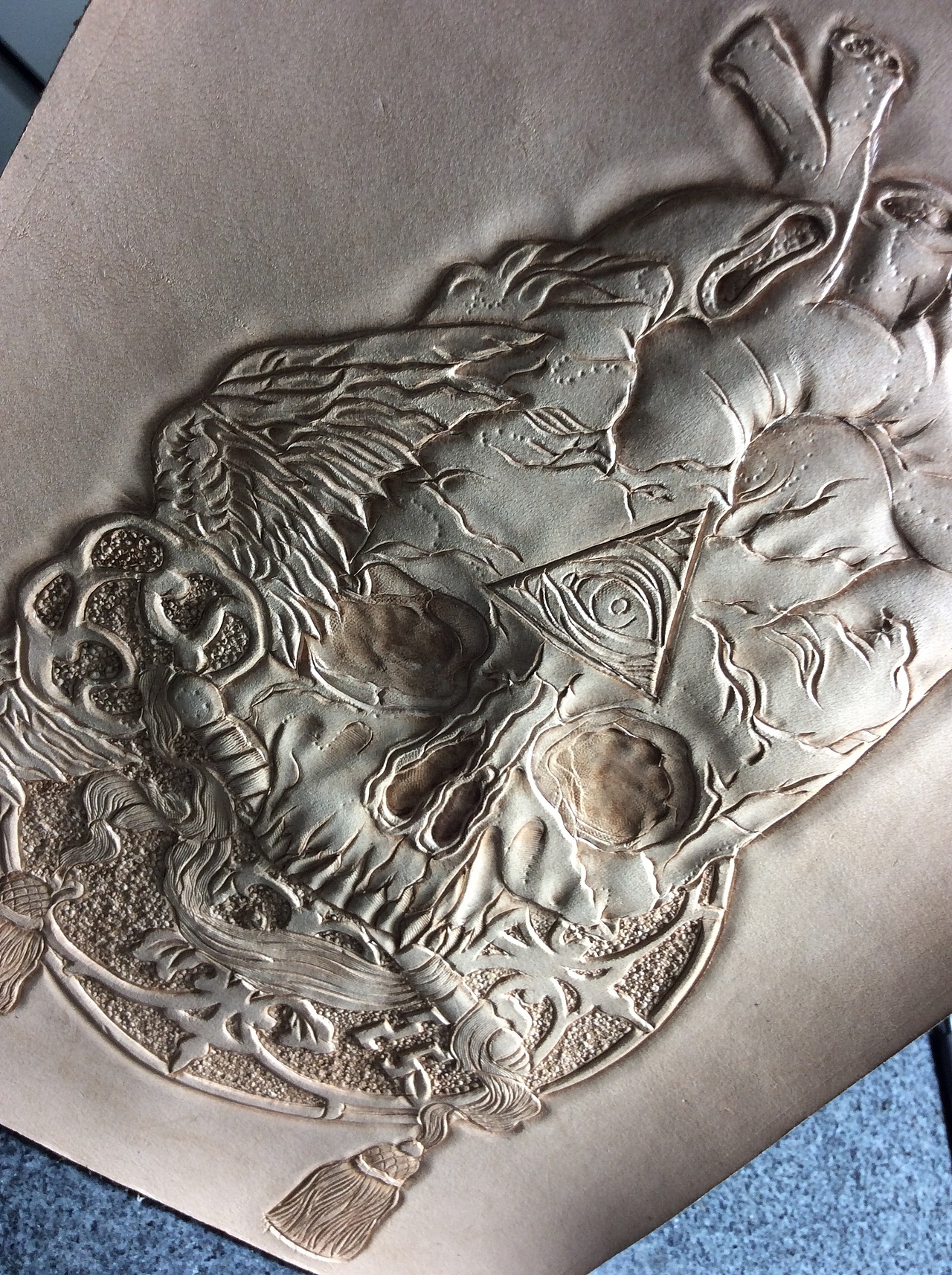 皮雕-骷髅-皮雕-POSEIDON