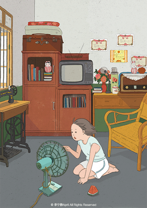 夏天－动态插画（图ZNTU4ODE3ODA=） - 创作习作 - 站酷设计师李宁静april原创素材 - 站酷ZCOOL