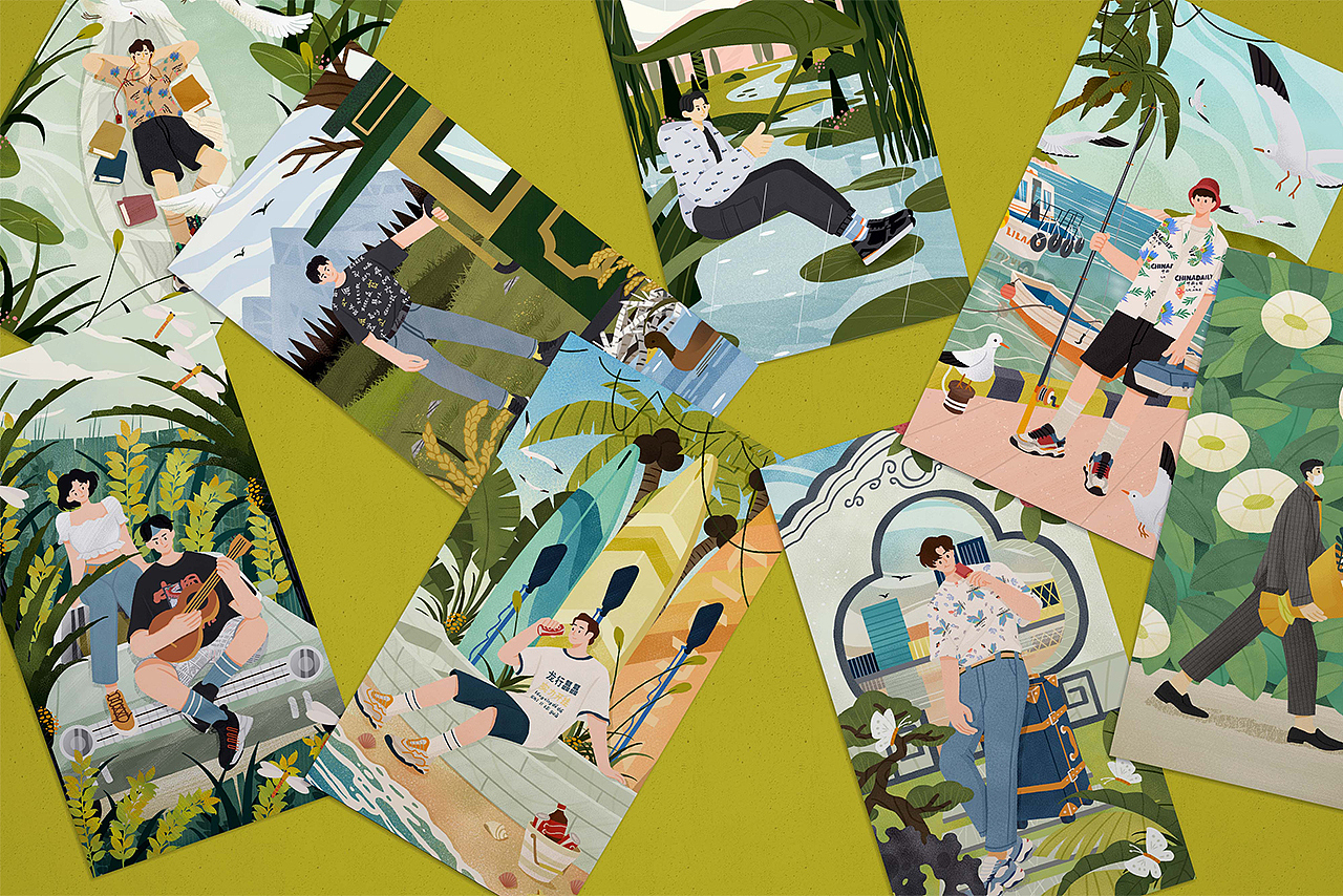 【蔡三草】利郎商业插画年终总结（24节气）