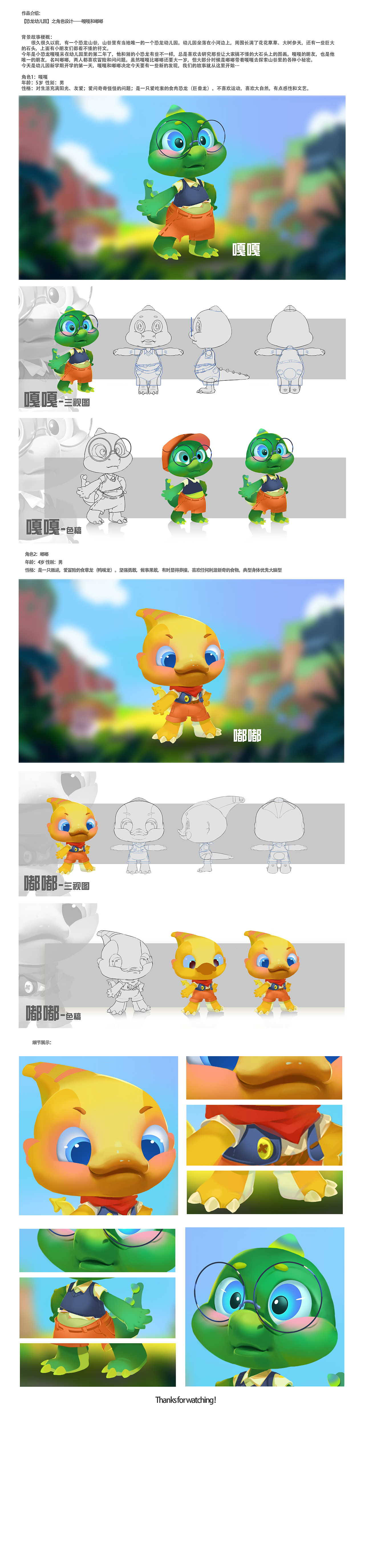【恐龙幼儿园】之角色设计