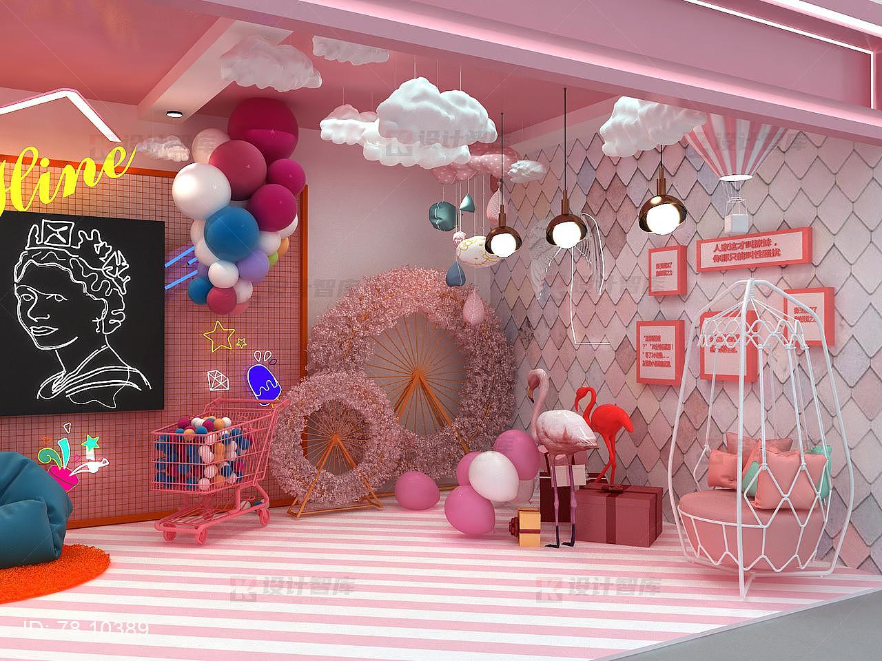 户外网红元素樱花主题集装箱美陈DP打卡点