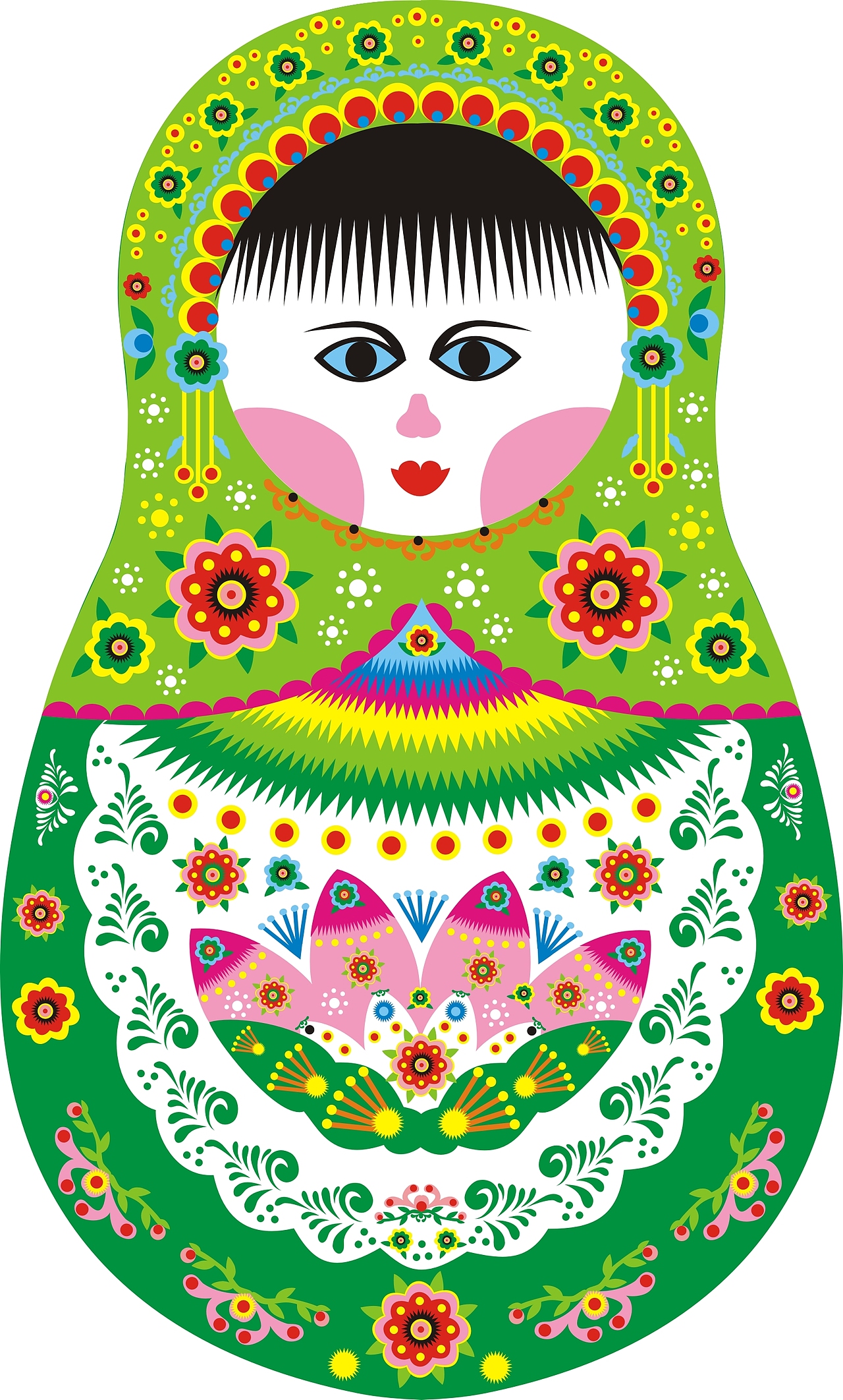 库淑兰剪纸风格之俄罗斯套娃