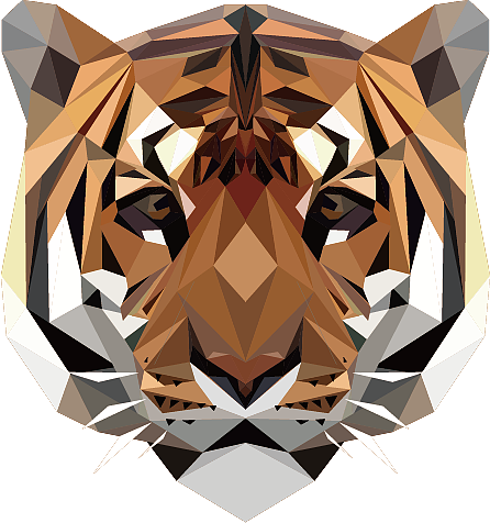 19/4/2 ai低多边形风格老虎,数不清做了多少个三角形.