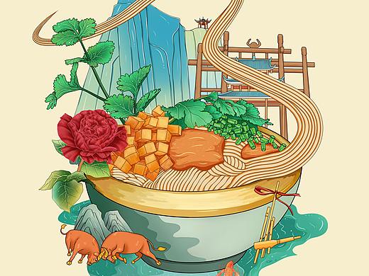 凱里酸湯粉國潮插畫（個人主頁-ZNTY0MDIyNDg=） - 商業(yè)插畫 - 站酷設(shè)計師貽熙繪畫原創(chuàng)素材 - 站酷ZCOOL