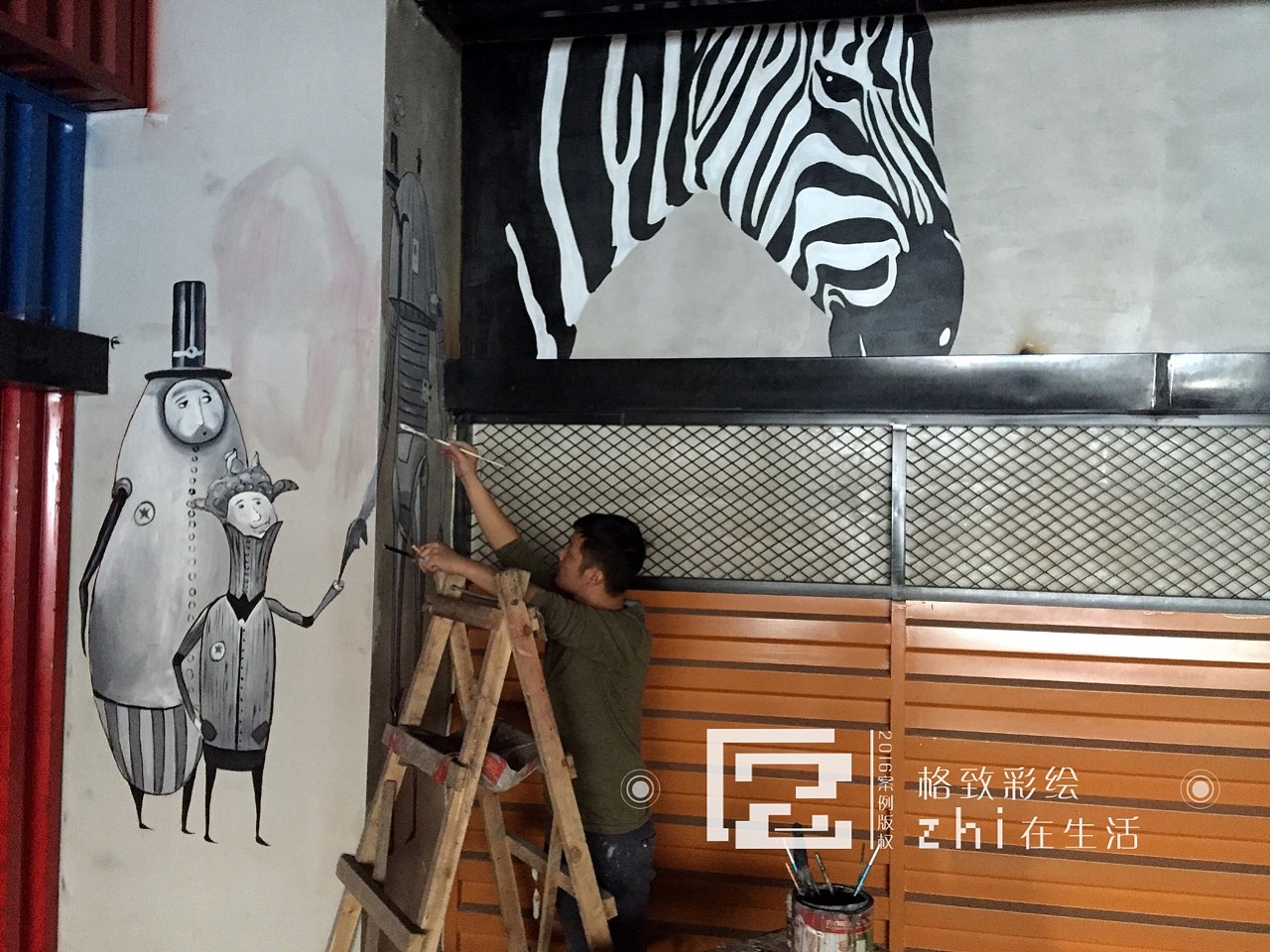 大型网咖个性壁画,墙绘