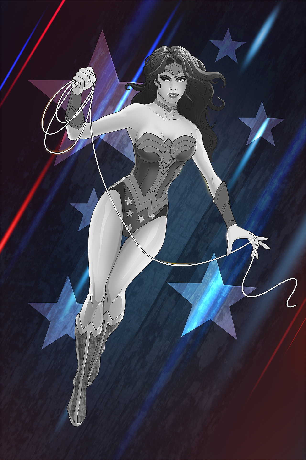 神奇女侠|插画|商业插画|深水煮活鱼771_原创作品-站酷zcool