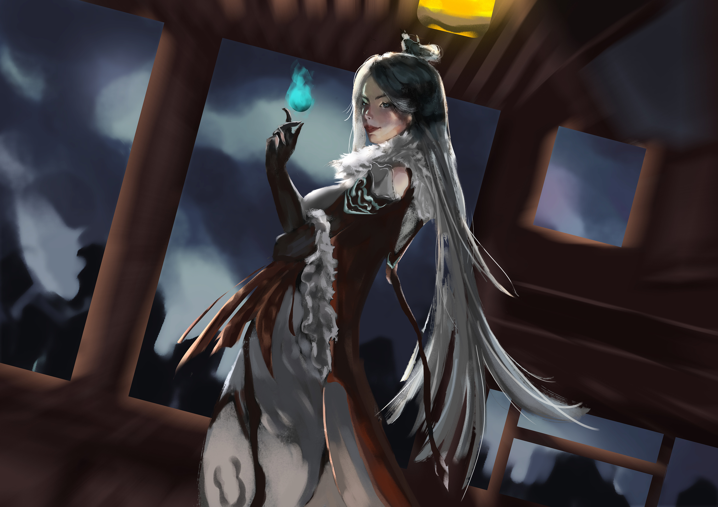 临摹|插画|游戏原画|风中的纸鹤 - 临摹作品 - 站酷 (zcool)