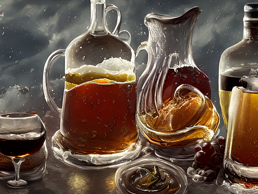 #站酷梦笔#白酒象烫开水 啤酒象冷泔水 葡萄美酒滋味美（个人主页-ZNjQxODk2NjQ=） - AI作品 - 站酷设计师快活策划原创素材 - 站酷ZCOOL