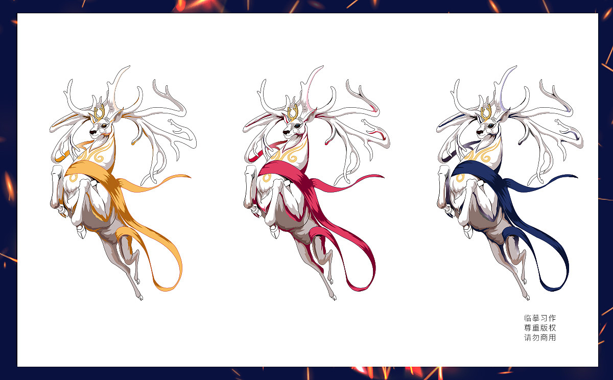 #矢量插画 study on 鹿