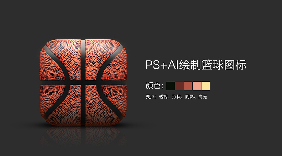 PS绘制的一个篮球图标